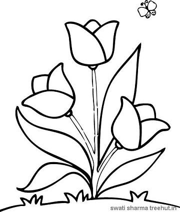 Easy flower colorg pages