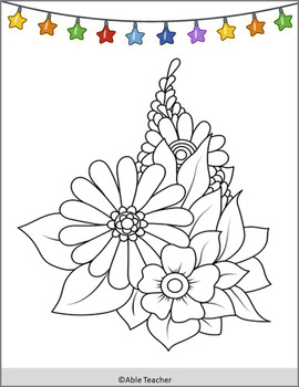 Flowers coloring pages for kids made by teachers