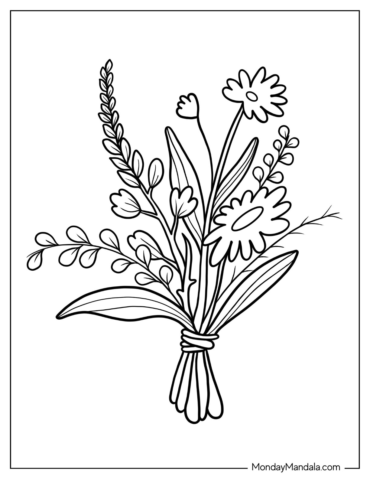 Flower coloring pages free pdf printables