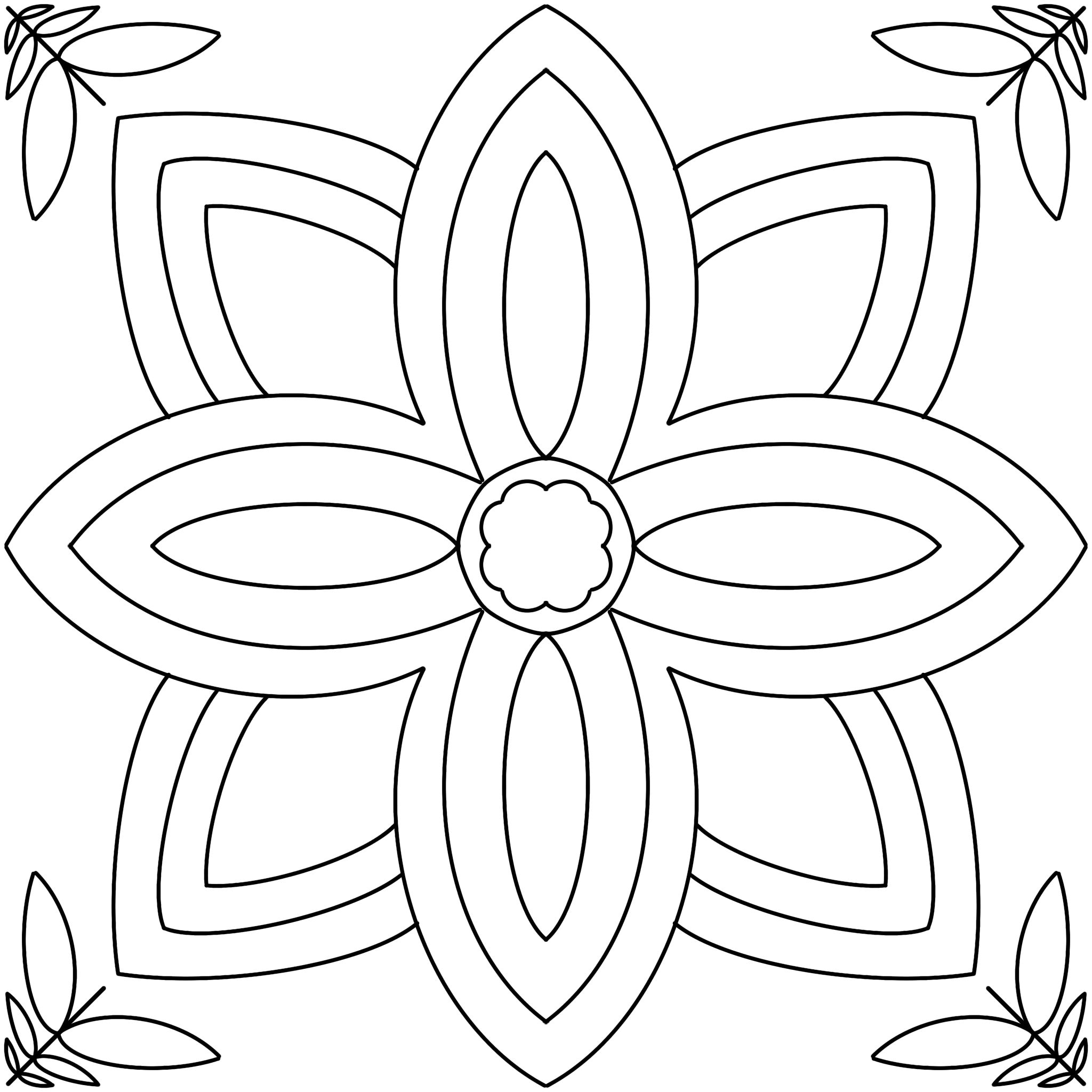 Downloadable and printable flower coloring page for adults and kids