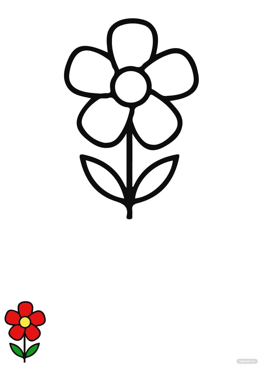 Free basic flower coloring page