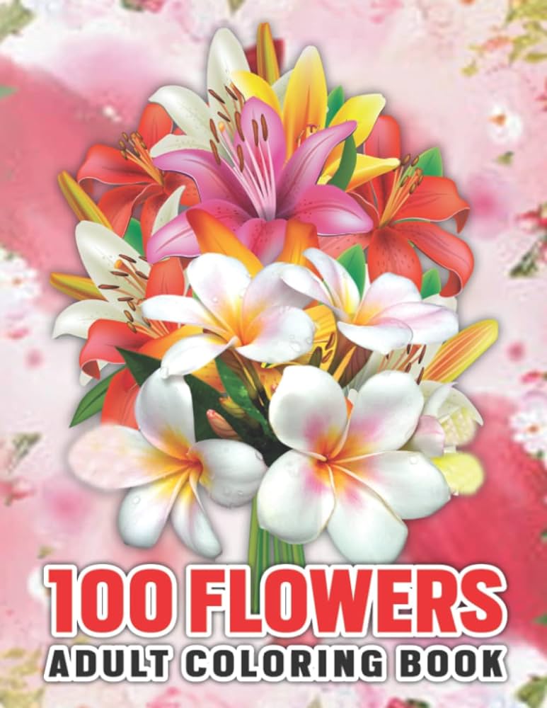 Flowers adult coloring book easy flower coloring book for adult relaxation with large print floral design coloring pages for seniors and beginners patterns and a variety of flower designs