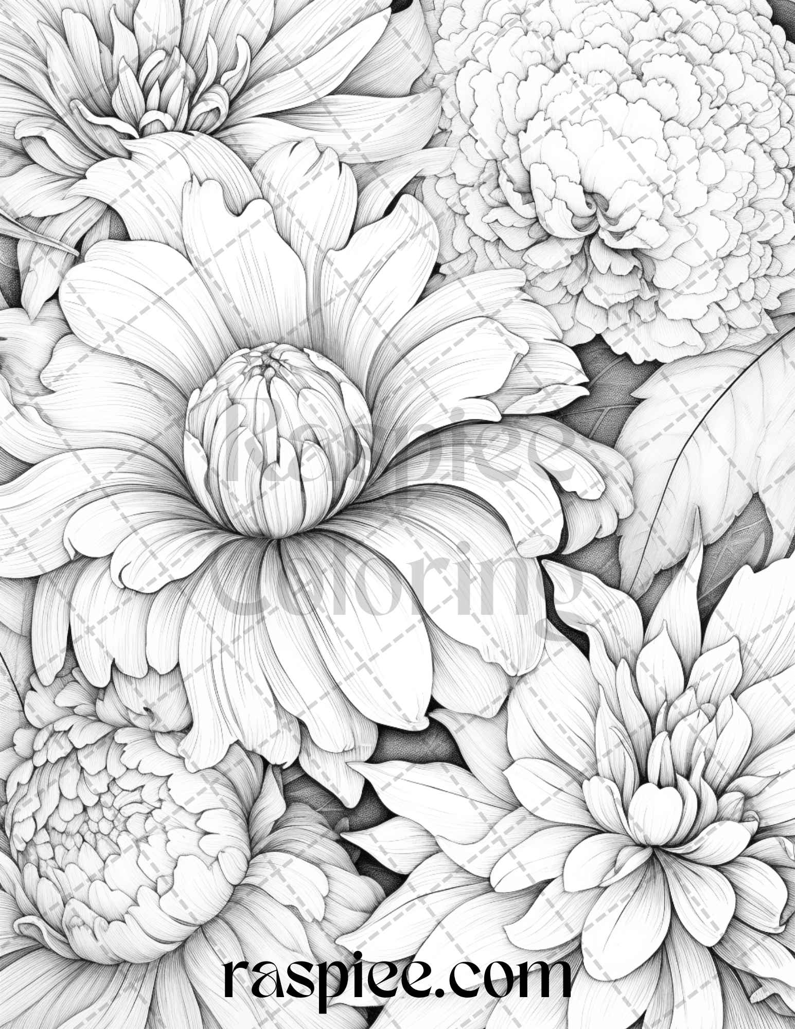Vintage floral patterns grayscale coloring pages printable for adul â coloring