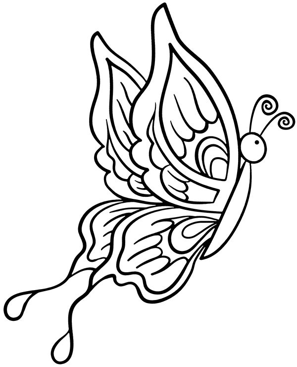 Easy butterfly coloring sheet for kids