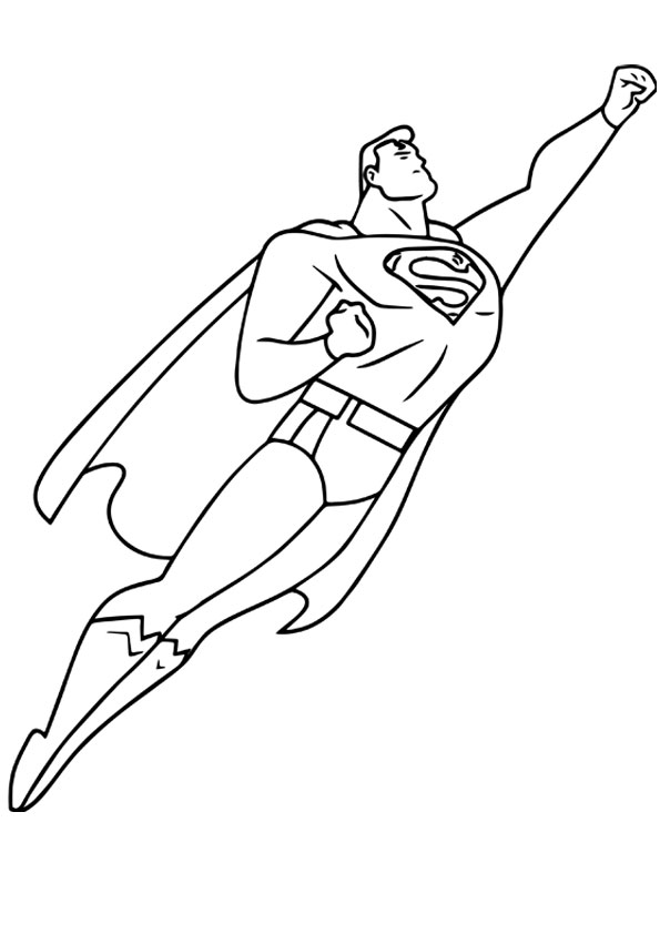 Coloring pages superman flying coloring page