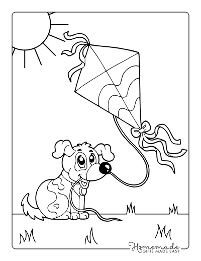 Free dog coloring pages for kids adults
