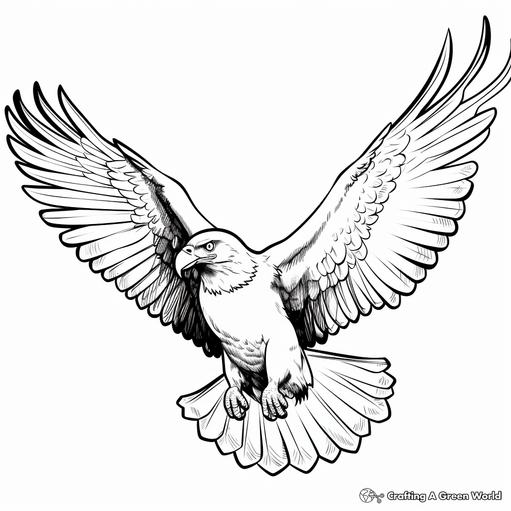 Flying eagle coloring pages