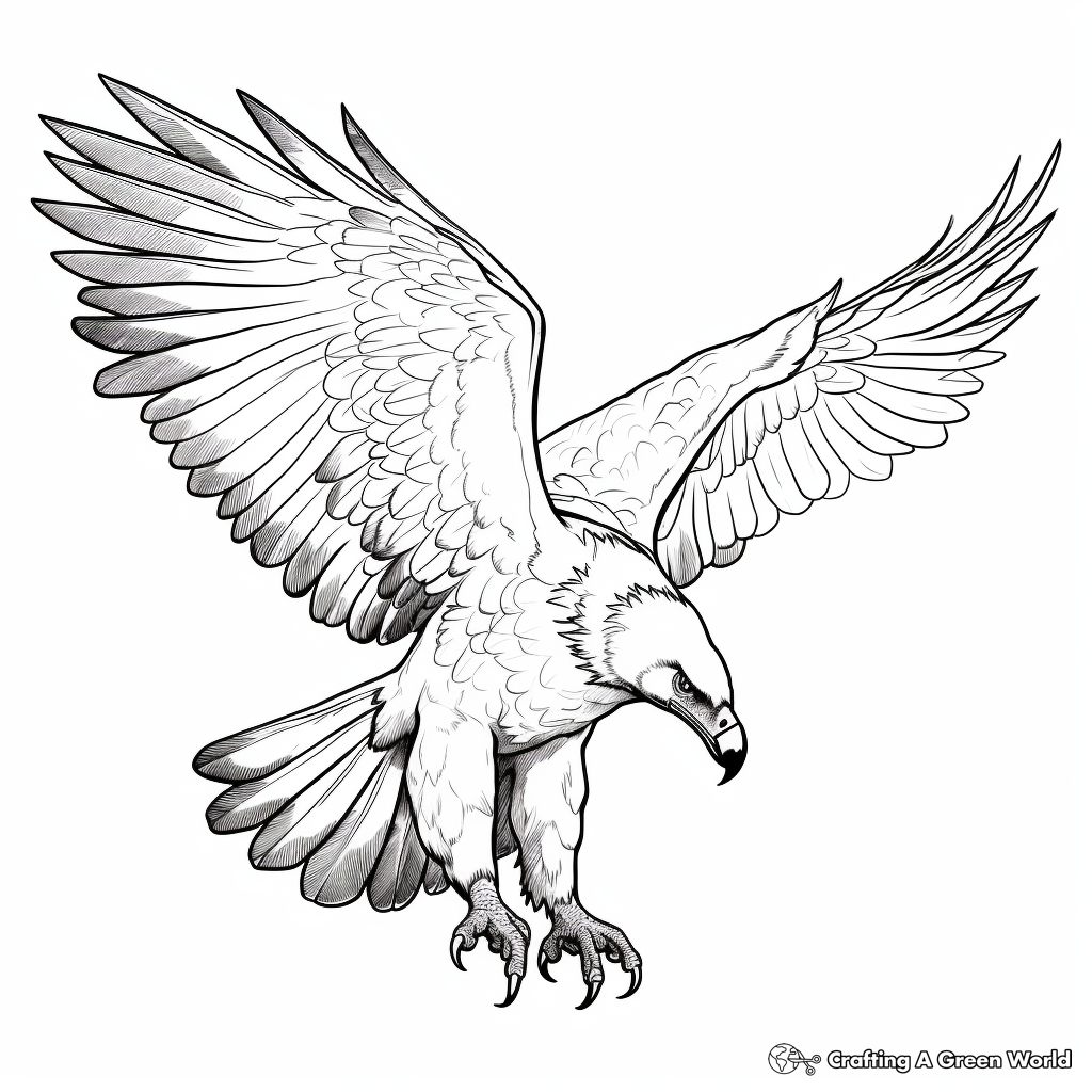Flying eagle coloring pages