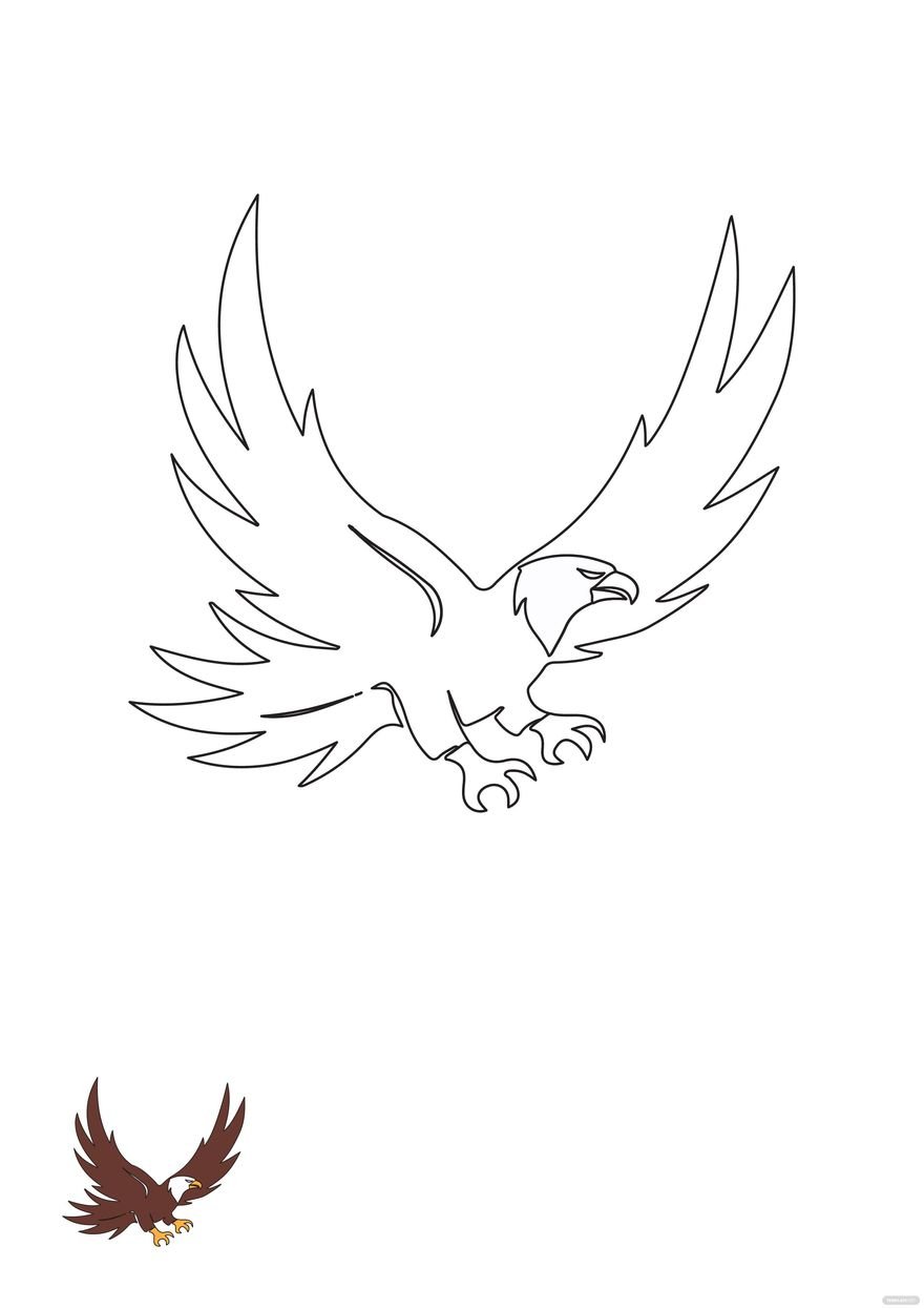 Free simple eagle coloring page