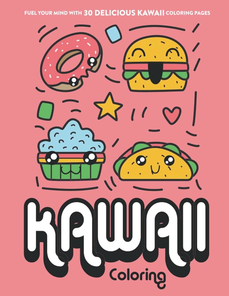 Kawaii food coloring book fuel your mind with d delicious cute coloring pages to ignite your imagination color simple books