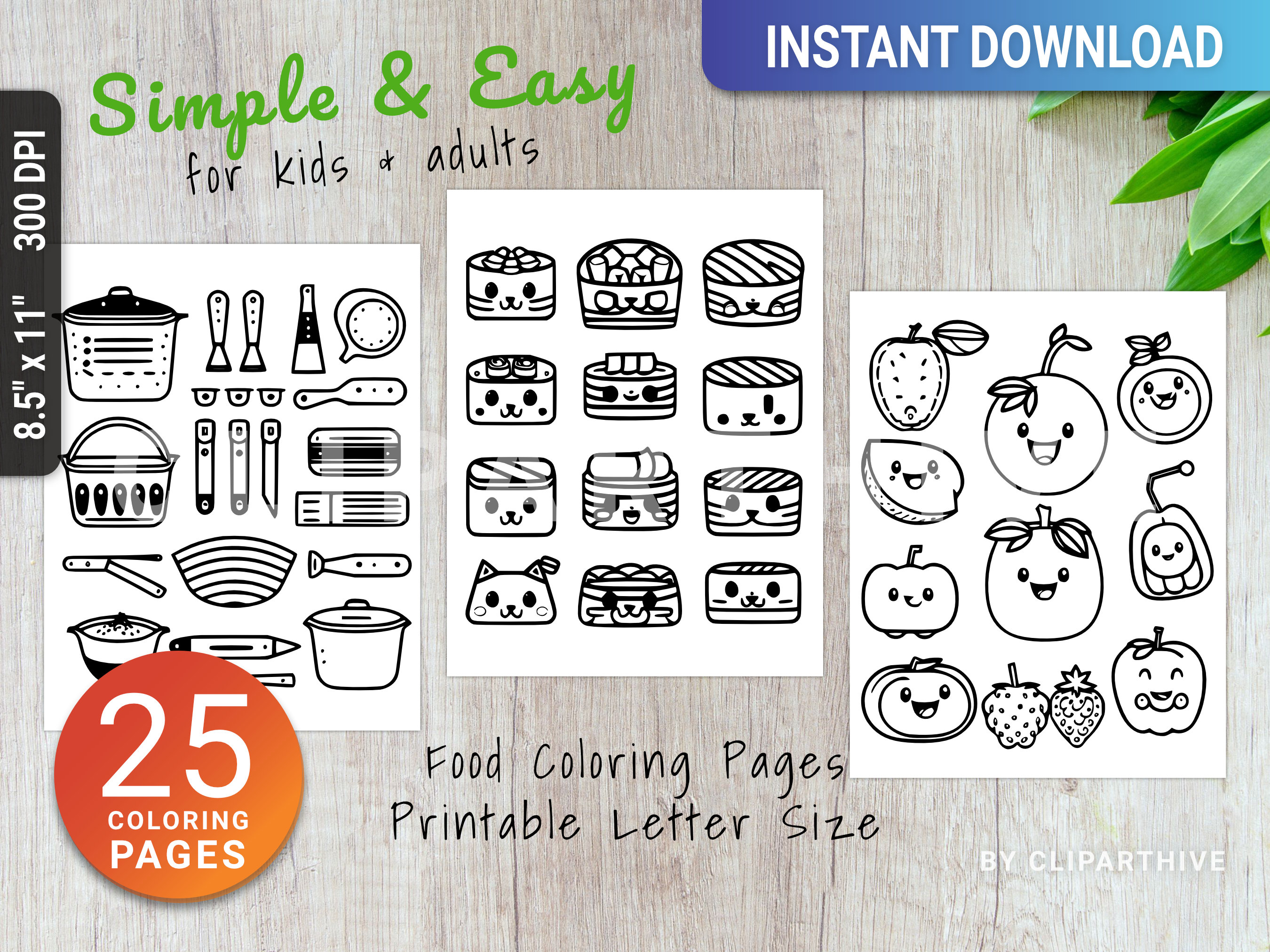 Easy coloring pages adorable food coloring pages printable pdf for food lovers
