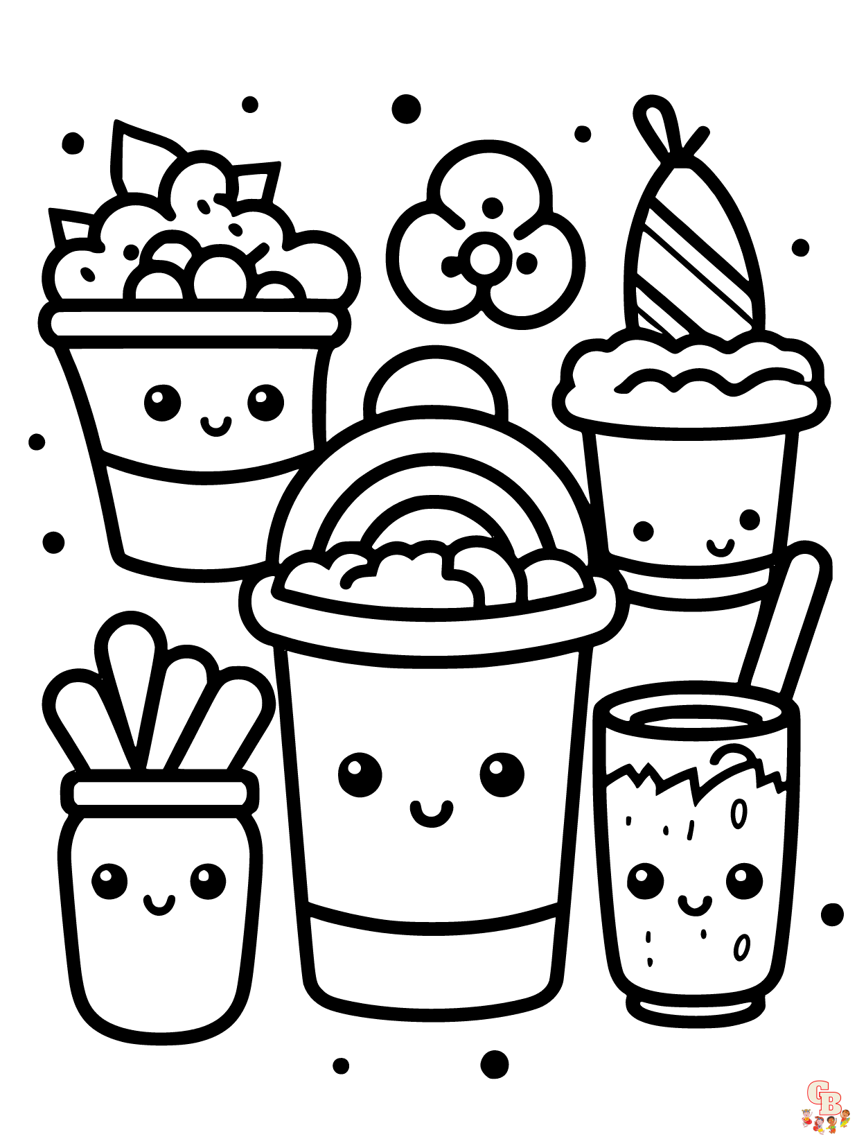 Food coloring pages printable free and easy to use for kids