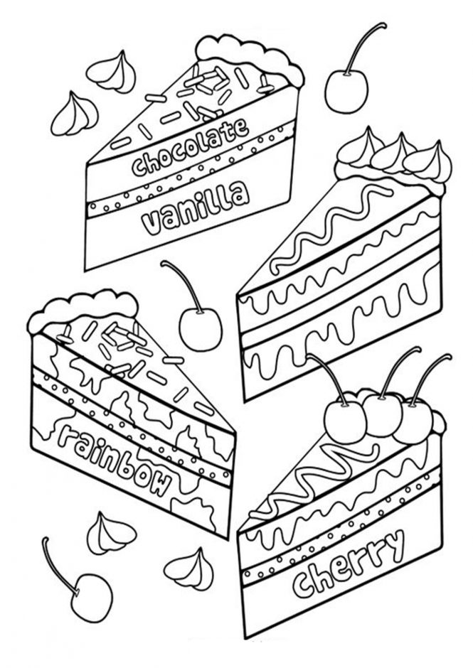 Free easy to print food coloring pages