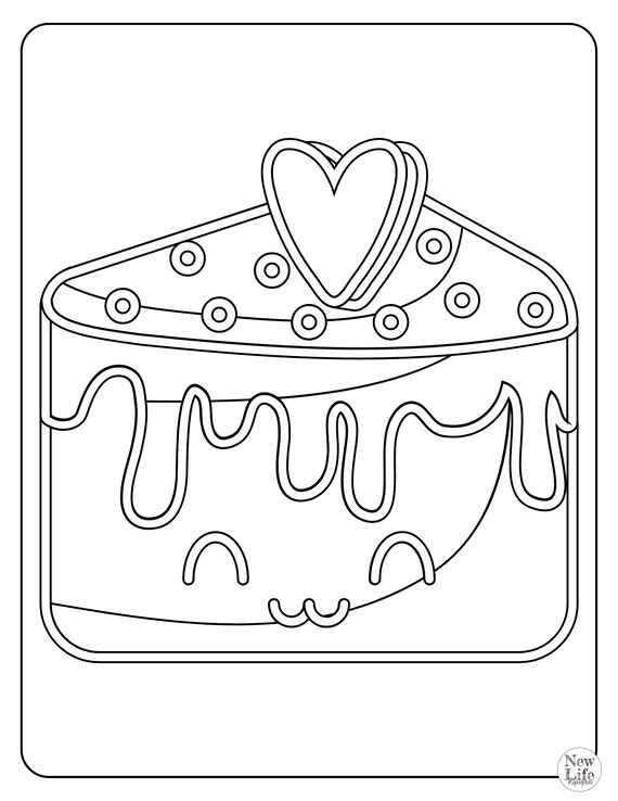 Printabledigital download happy food coloring pages pages kids coloring activity simple