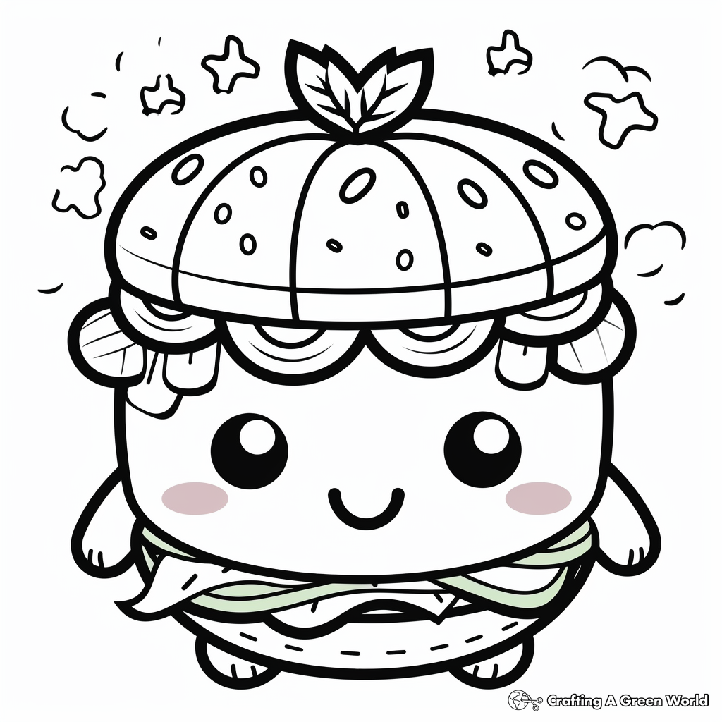 Food kawaii coloring pages