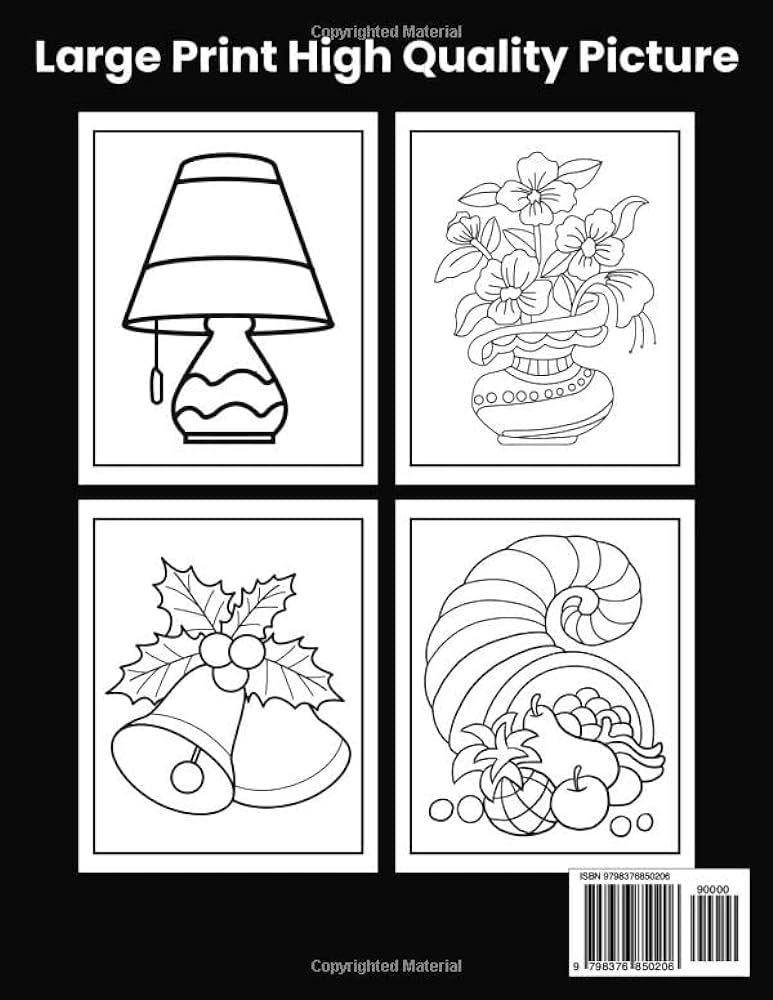 Bold and easy large print coloring book an big and simple coloring book for adults beginners seniors man and women with simple mandala flower food and more designs publisher large