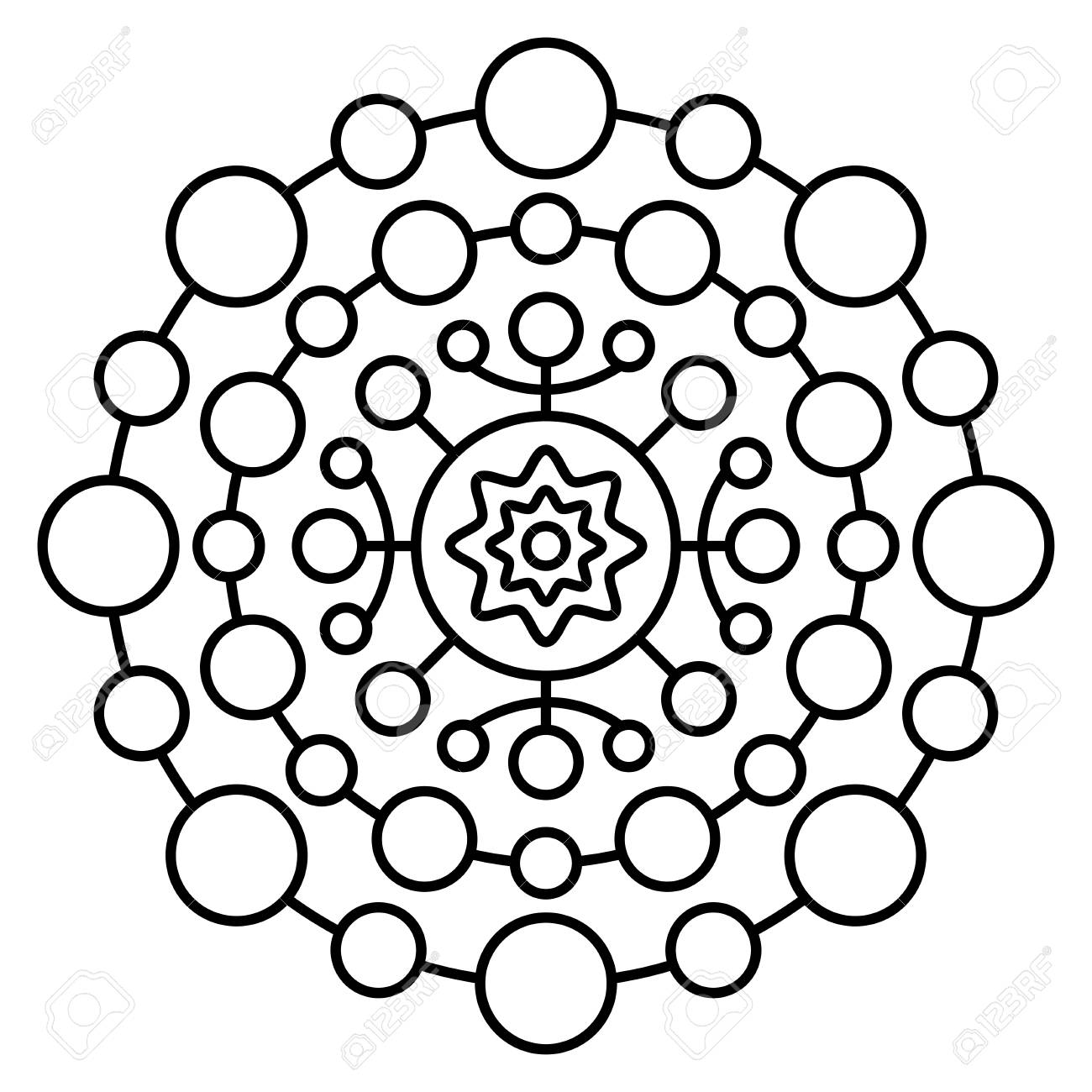 Simple mandala print easy coloring page for kids and adult beginners royalty free svg cliparts vectors and stock illustration image