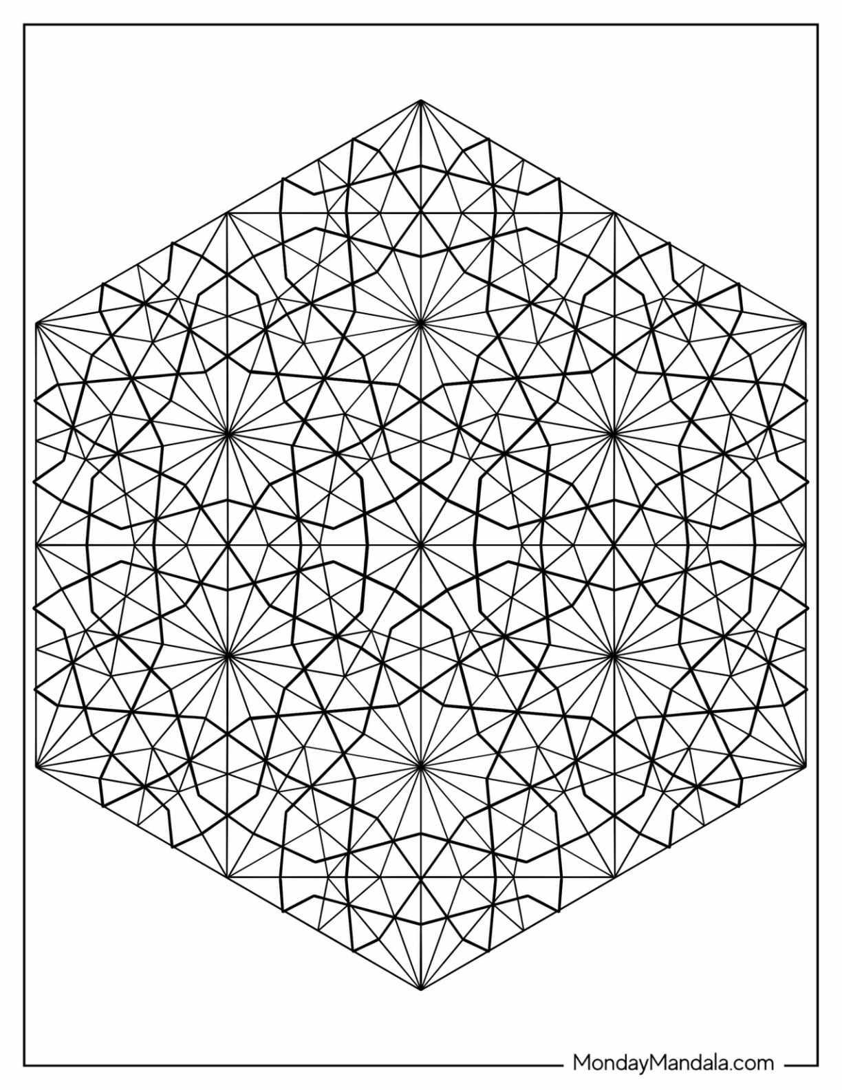 Geometric coloring pages free pdf printables