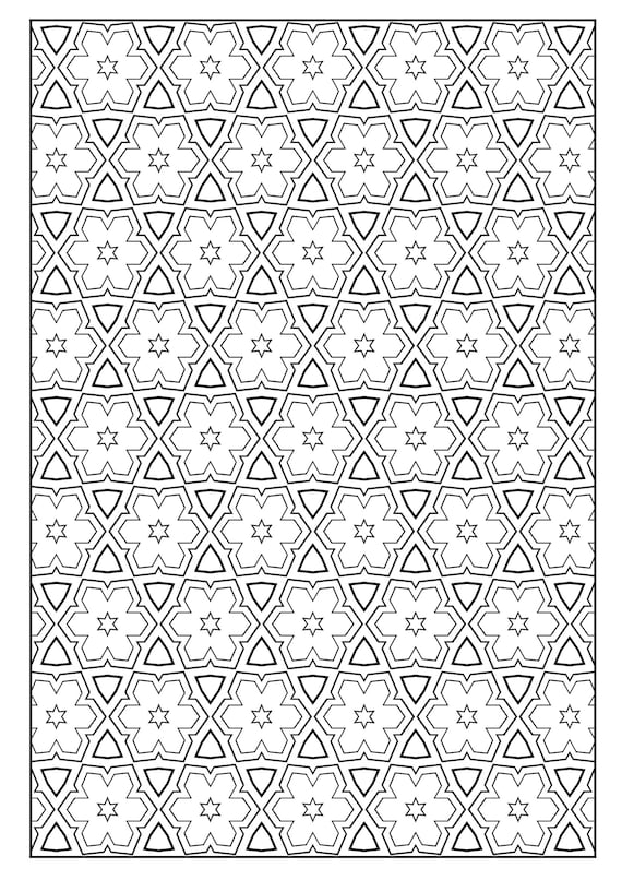Set of printable coloring pages with geometric designs kids and adults coloring pages patterns relaxing activity stress relief vol