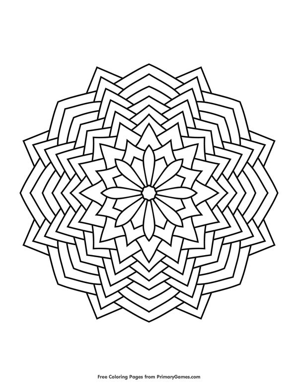Geometric mandala coloring page â free printable ebook geometric coloring pages mandala coloring pages geometric mandala
