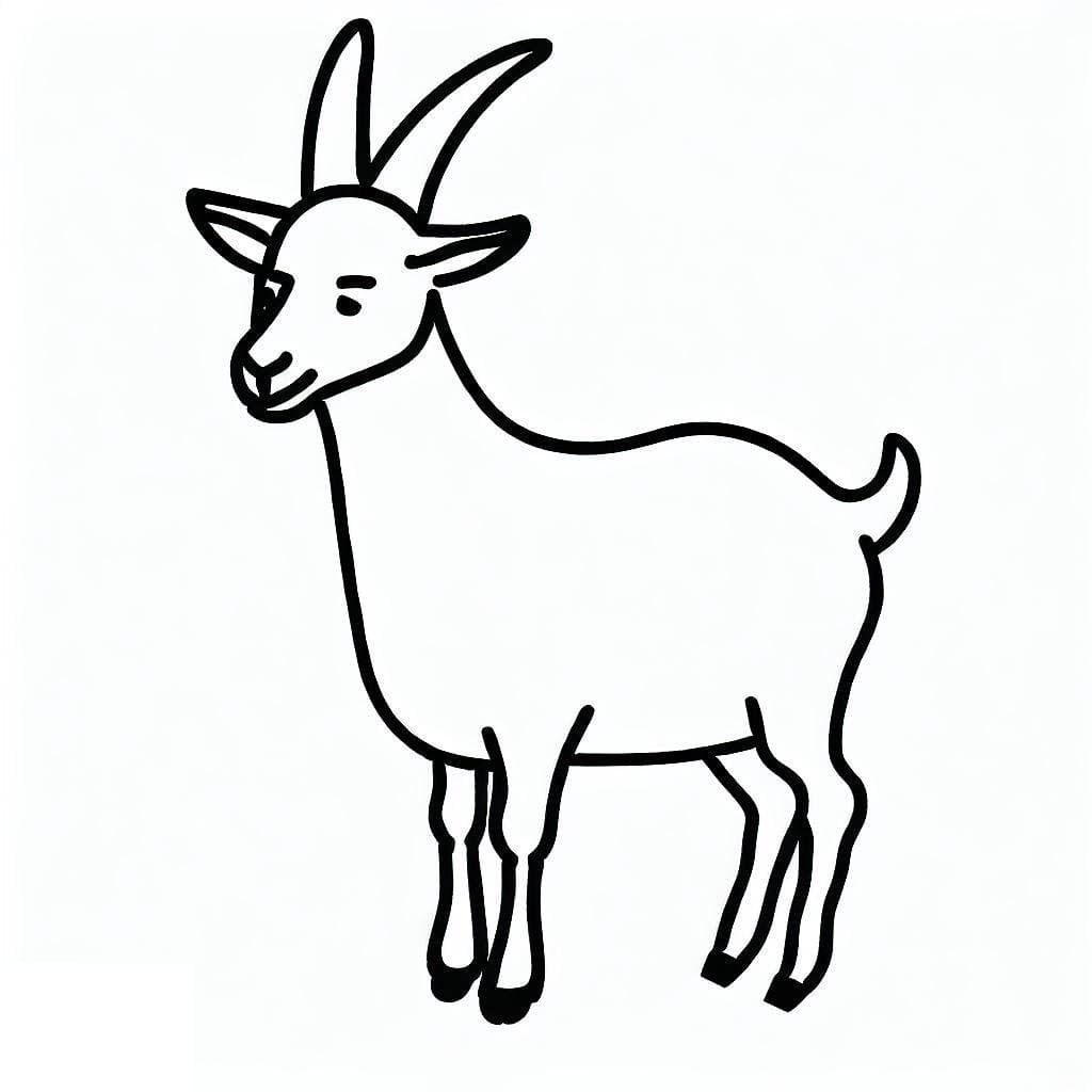 Very simple goat coloring page