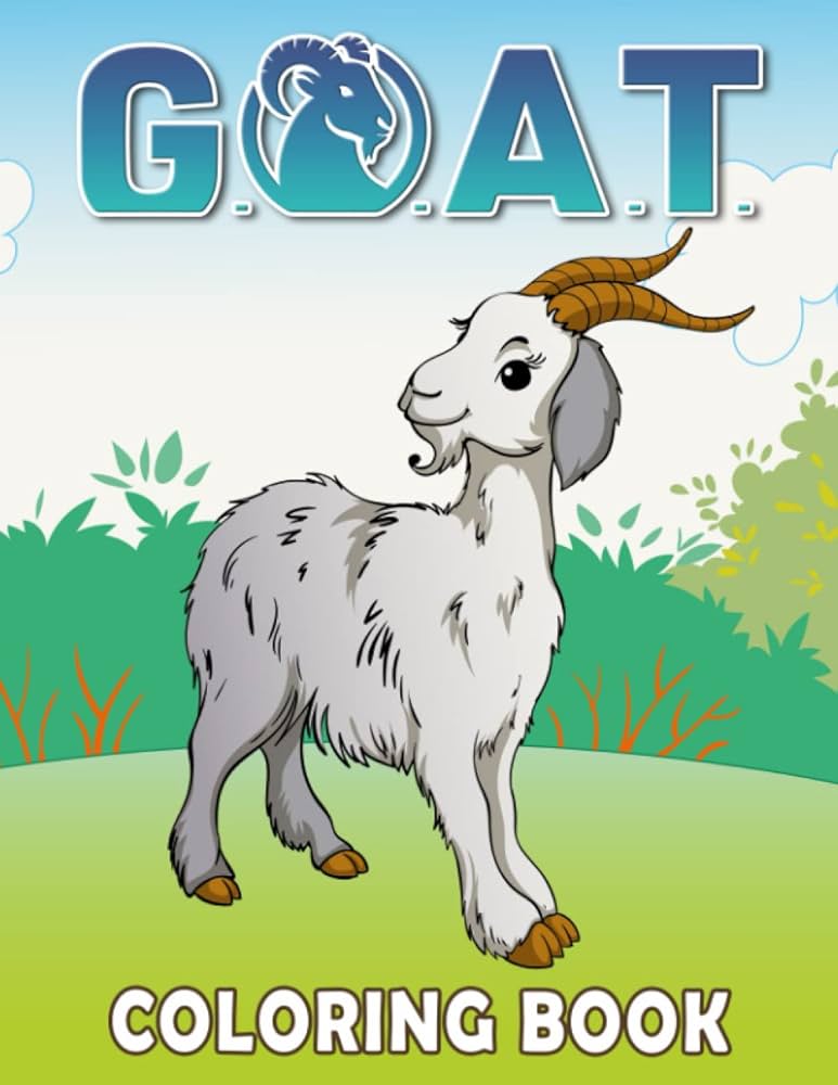 Goat coloring book fun and easy coloring pages for kids ages