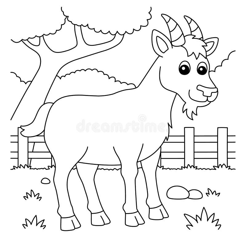 Goat coloring page for kids stock vector
