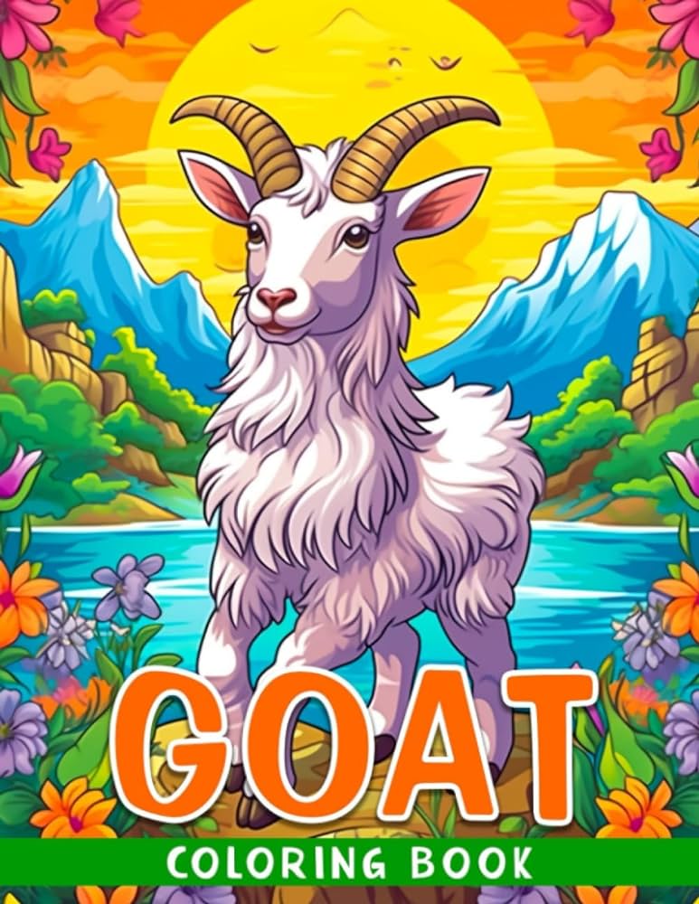 Goat loring book illustrated loring pages for kids aged