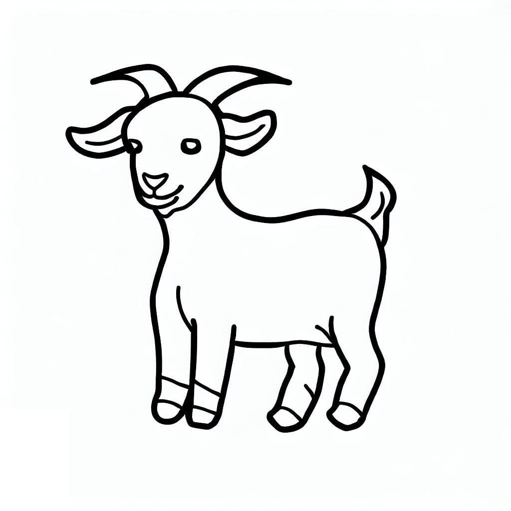 Very easy goat coloring page
