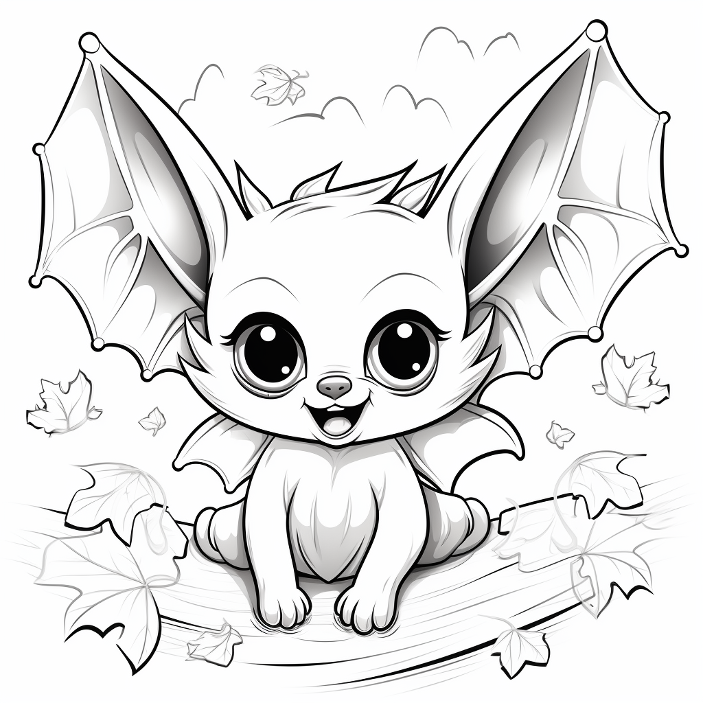 Bat halloween coloring pages