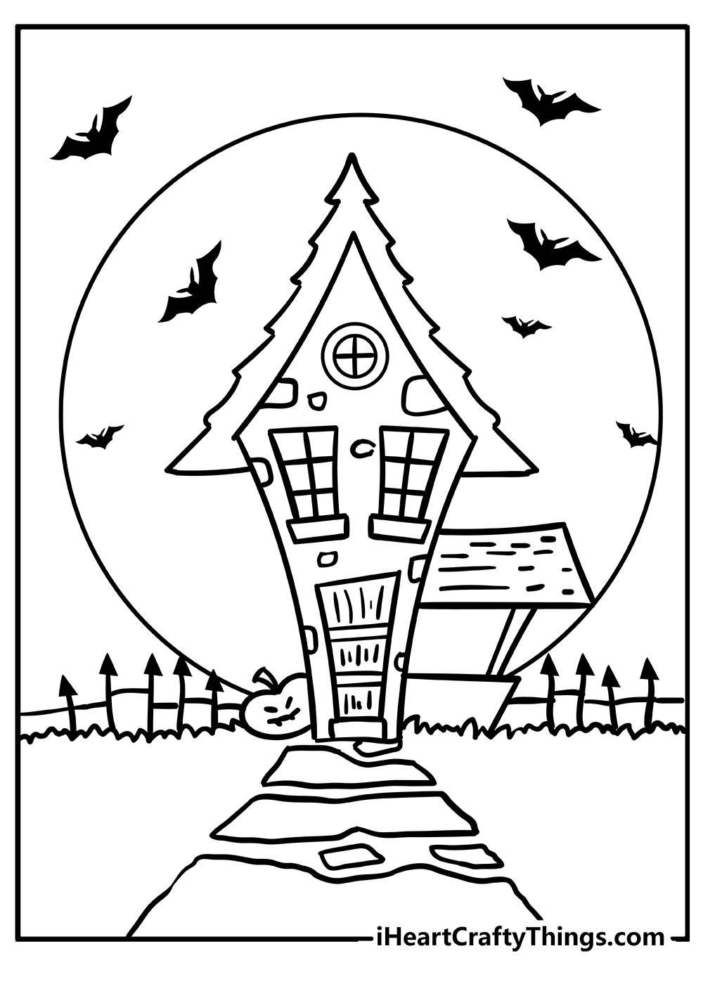 Haunted house coloring pages free printables
