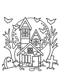 Haunted house coloring pages ideas house colouring pages coloring pages haunted house