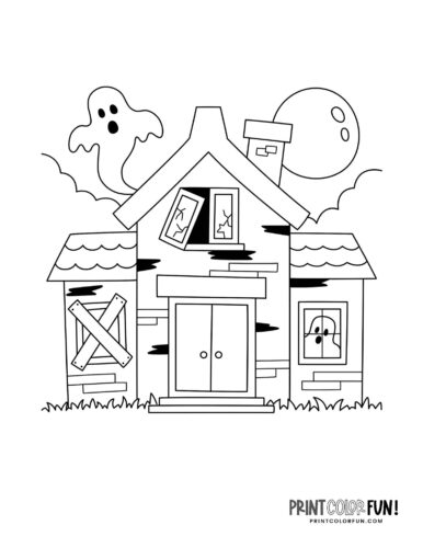 Haunted house coloring pages easy craft activities for halloween fun at