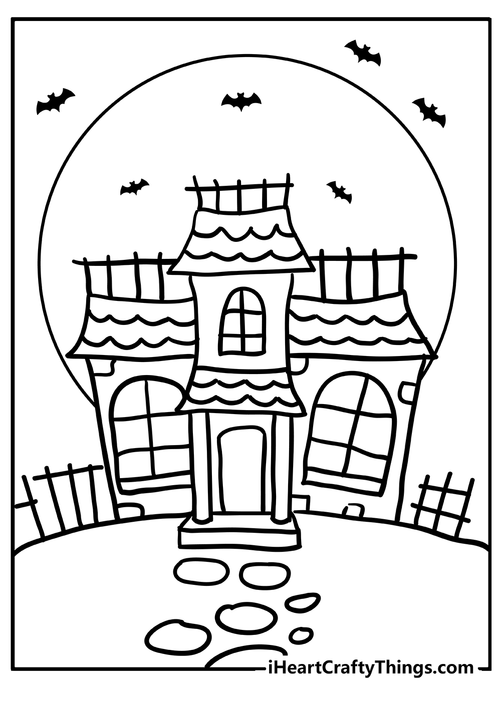 Haunted house coloring pages free printables