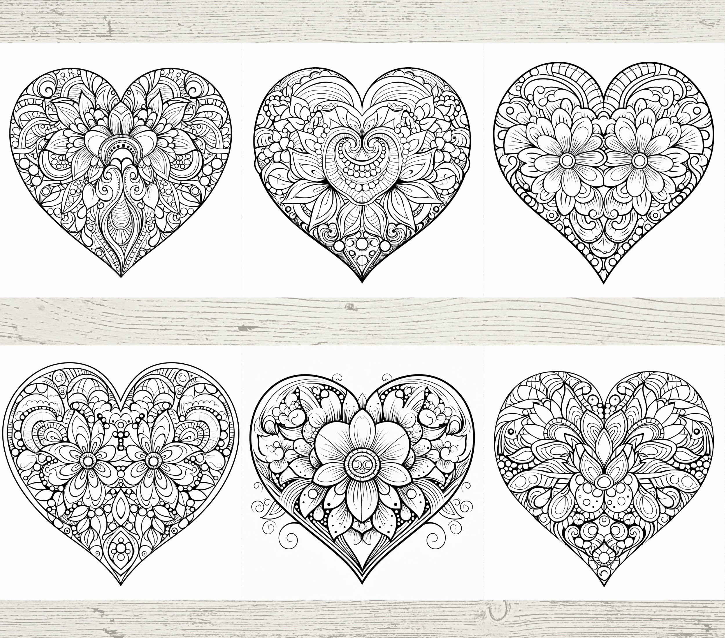 Coloring pages heart for adults kids valentine day coloring sheets printable mandala adult coloring digital coloring book printable pdf