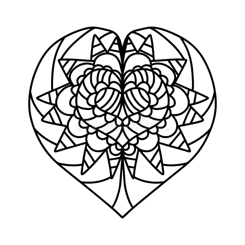 The heart of the mandala for valentines day stock vector