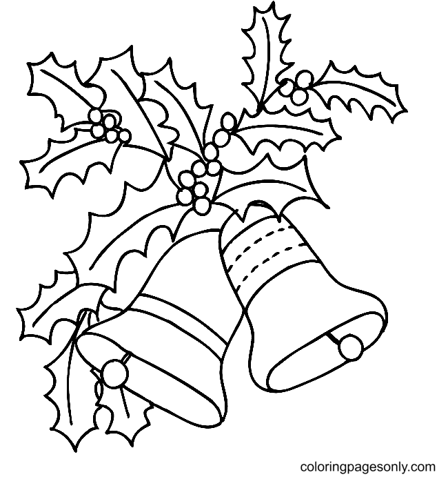 Christmas holly coloring pages printable for free download