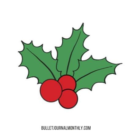 How to draw holly leaves