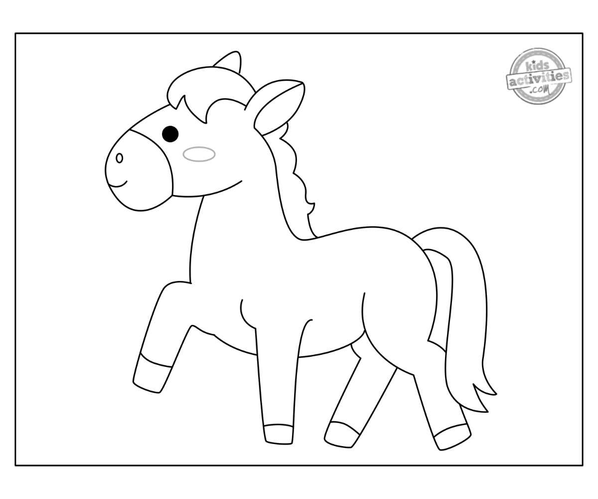 Cute horse coloring page for kids kids activities blog