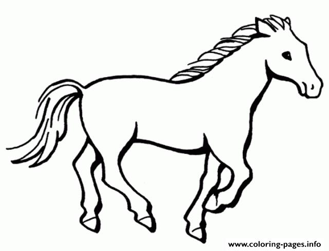 Simple horse sb coloring page printable