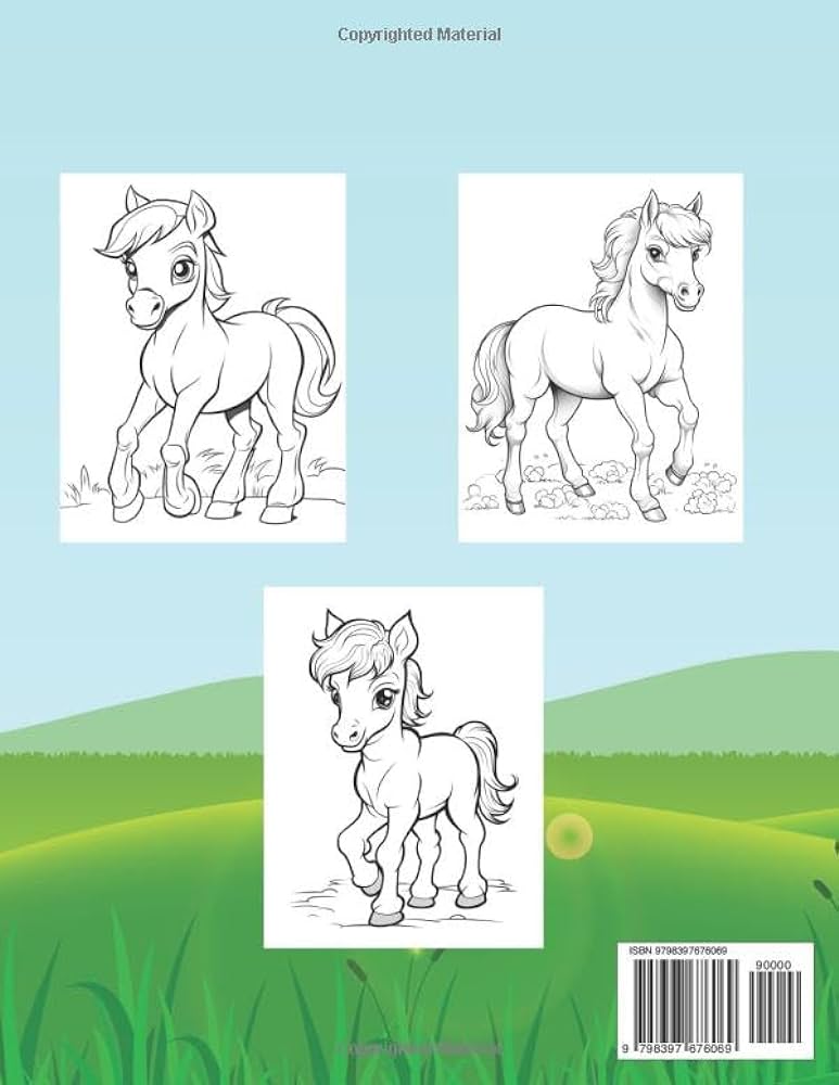Simple coloring pages of cute horses easy horse coloring pages for ages and up for boys and girls colorful small cactus series colorful little cactus cactus little books