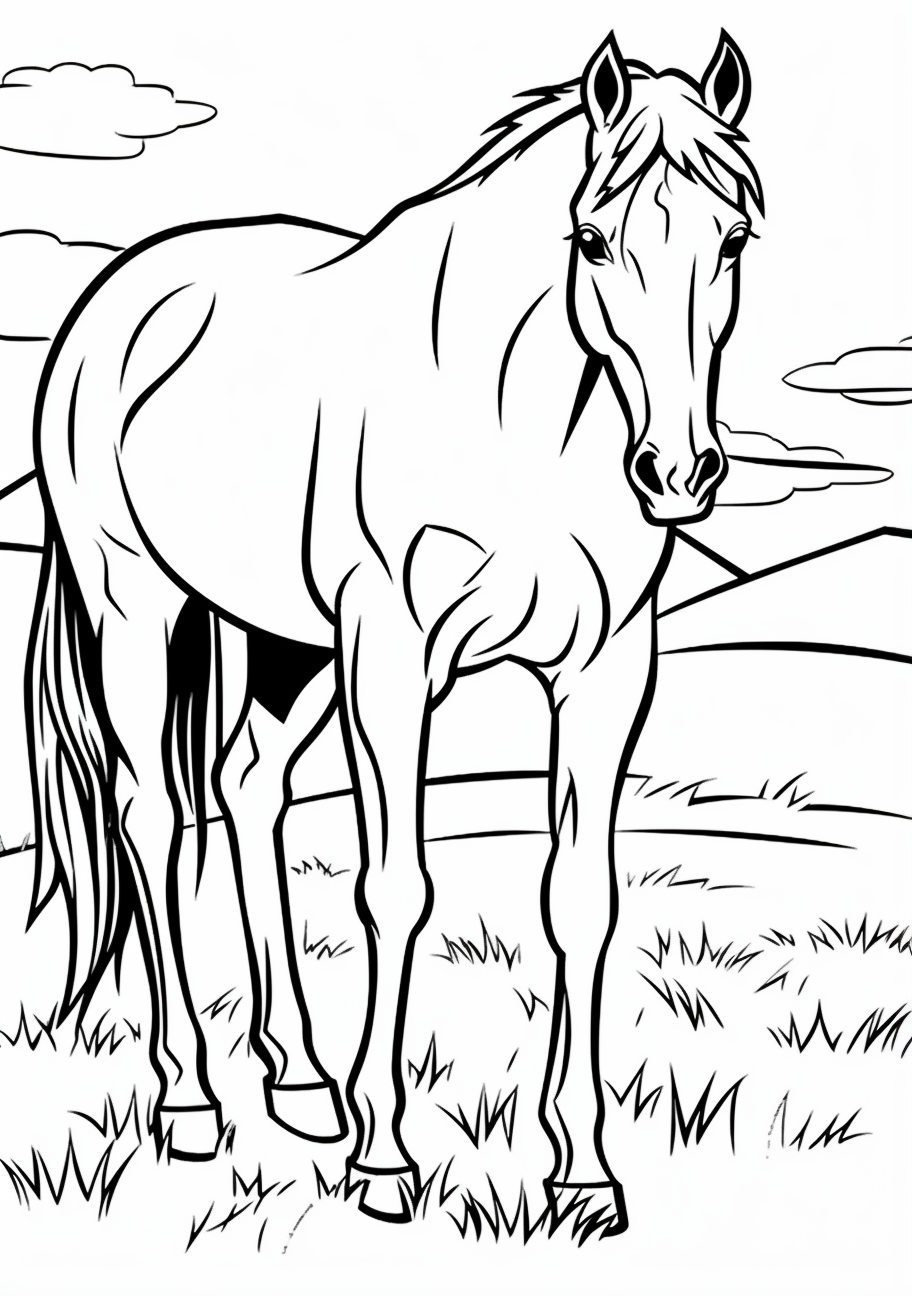 Child friendly horse sketches