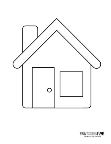 Simple house coloring pages clipart for kids at