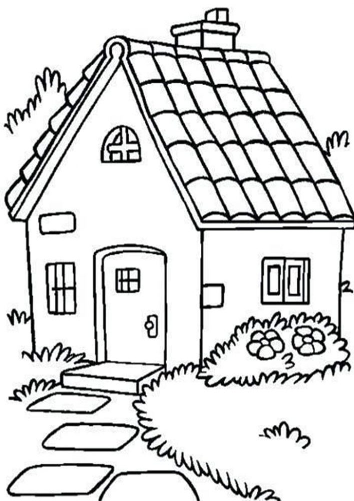 Free easy to print house coloring pages