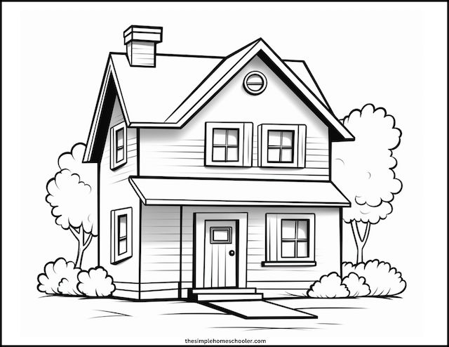 Best free house coloring pages easy print