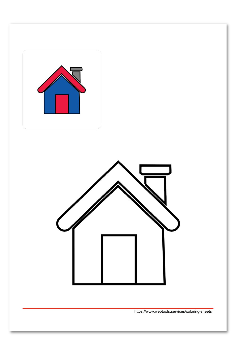 Simple house coloring page