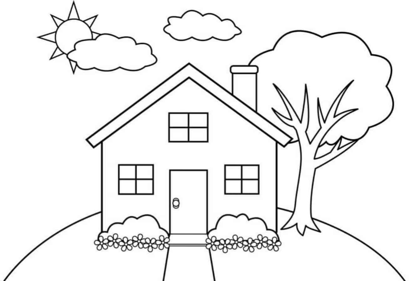 Download house coloring pages for kids