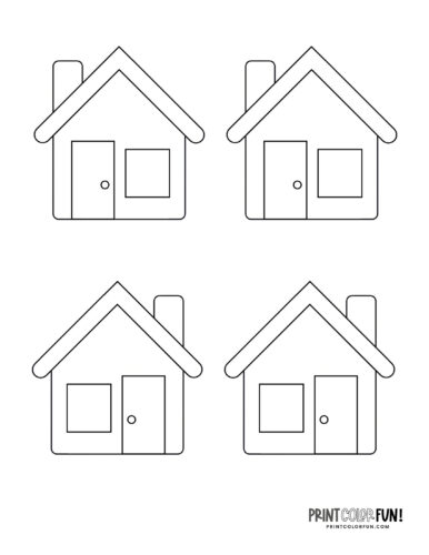 Simple house coloring pages clipart for kids at