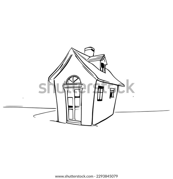 Nice simple house coloring book line stock vector royalty free