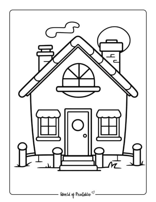 House coloring pages for kids adults